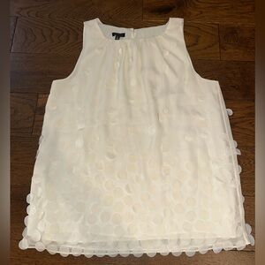 Talbots Ivory Sleeveless Polka Dot top - size 8